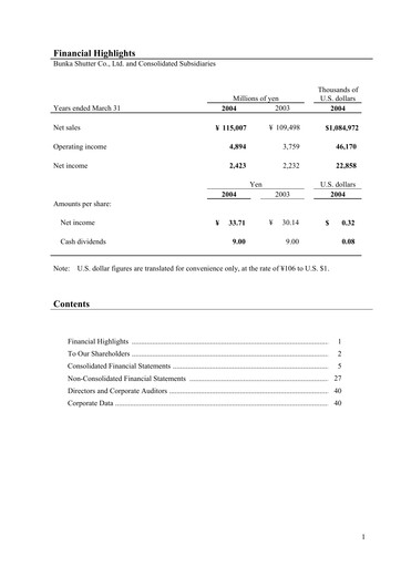 Thumbnail Bunka Shutter Financial Statement fy2004