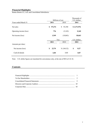 Thumbnail Bunka Shutter Financial Statement fy2011