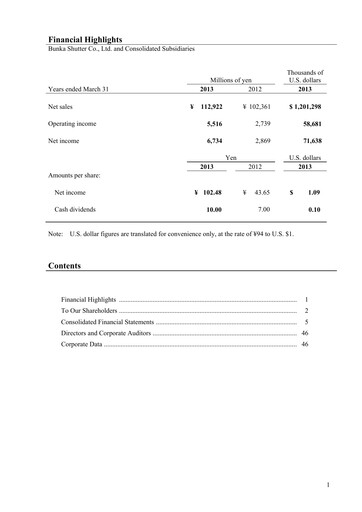 Thumbnail Bunka Shutter Financial Statement fy2013