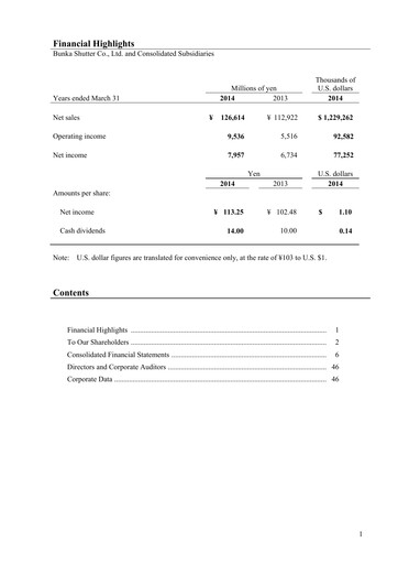 Thumbnail Bunka Shutter Financial Statement fy2014