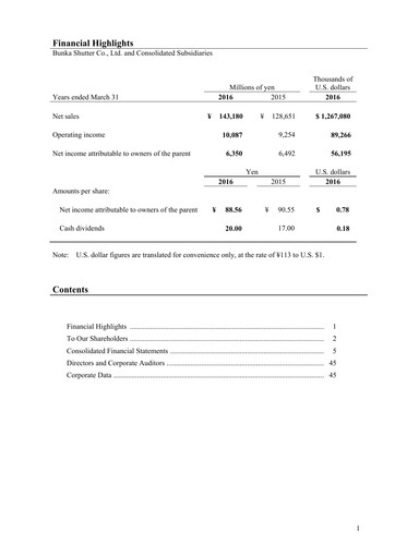 Thumbnail Bunka Shutter Financial Statement fy2016