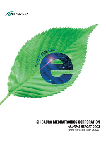 Thumbnail Shibaura Mechatronics Annual Report 2002