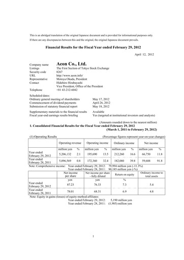 Miniature Aeon Hokkaido Corporation Bilan financier fy2011