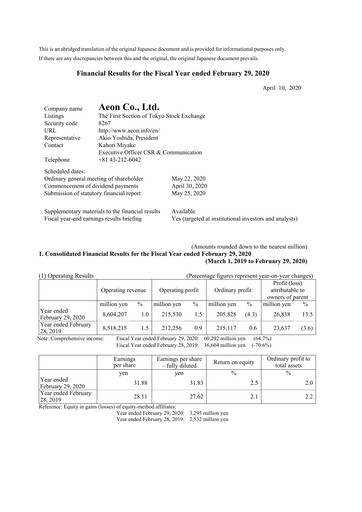 Miniature Aeon Hokkaido Corporation Bilan financier fy2019