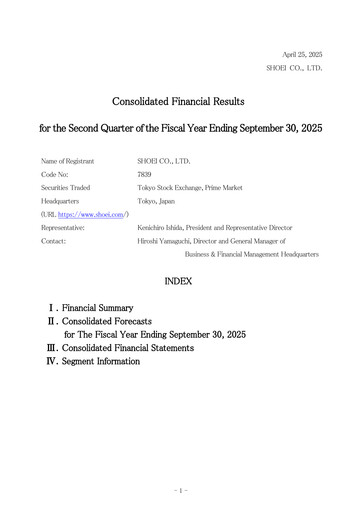 Thumbnail Shoei Co., Ltd. Half-year Report 2025-h1