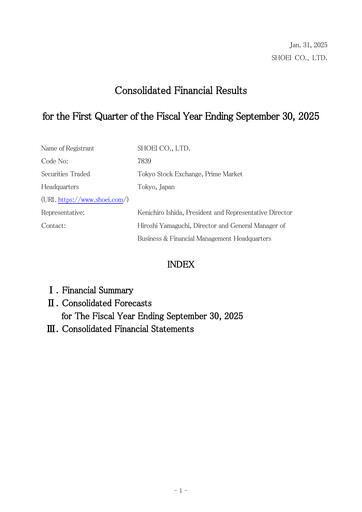 Thumbnail Shoei Co., Ltd. Quarterly Report 2025-q1