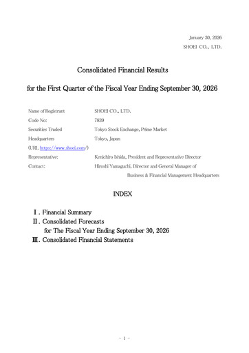 Thumbnail Shoei Co., Ltd. Quarterly Report 2026-q1