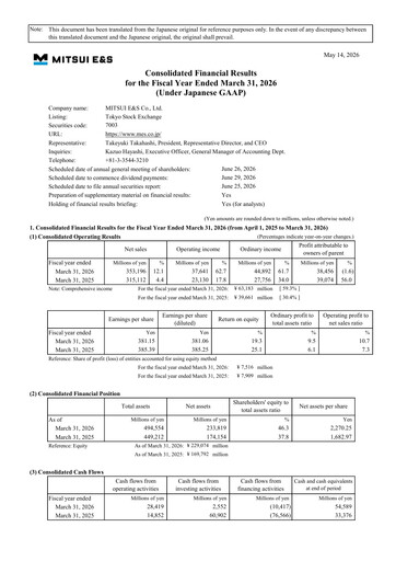 Thumbnail MITSUI E&S Financial Report fy2026