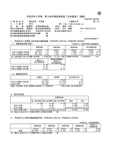 Thumbnail Heiwado Quarterly Report 2013-q3