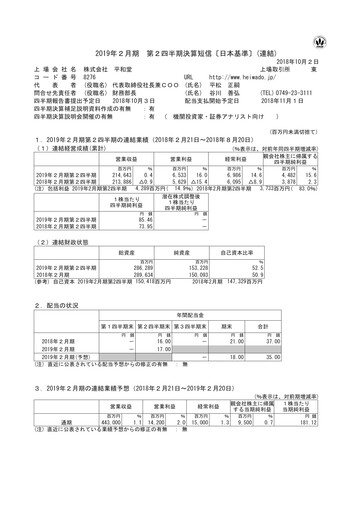Thumbnail Heiwado Quarterly Report 2019-q2