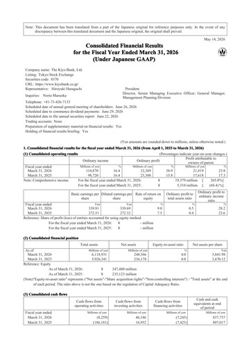 Thumbnail The Kiyo Bank Financial Report fy2026