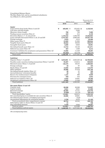 Thumbnail The Kiyo Bank Financial Statement fy2016