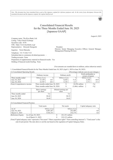 Thumbnail The Kiyo Bank Quarterly Report 2026-q1
