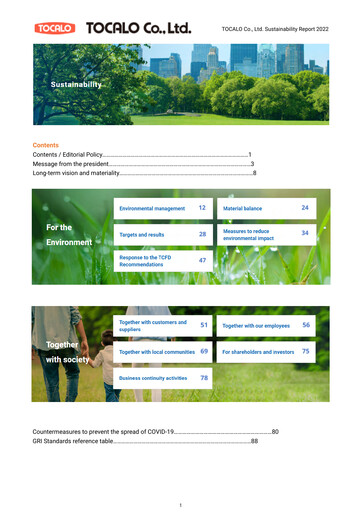 Thumbnail TOCALO Co.,Ltd. Sustainability Report 2022