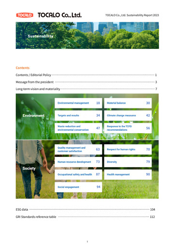 Thumbnail TOCALO Co.,Ltd. Sustainability Report 2023