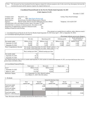 Thumbnail Elecom Half-year Report fy2026-h1