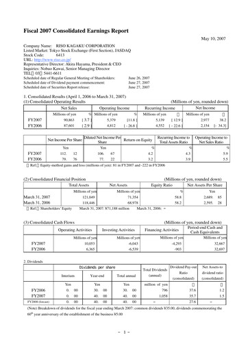 Thumbnail Riso Kagaku Corporation Financial Statement fy2007