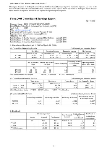 Thumbnail Riso Kagaku Corporation Financial Statement fy2008