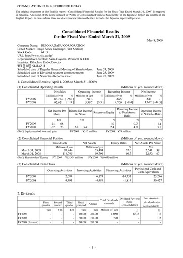 Thumbnail Riso Kagaku Corporation Financial Statement fy2009