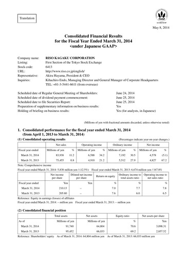 Thumbnail Riso Kagaku Corporation Financial Statement fy2014