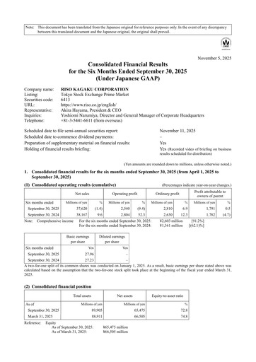 Thumbnail Riso Kagaku Corporation Half-year Report 2026-h1