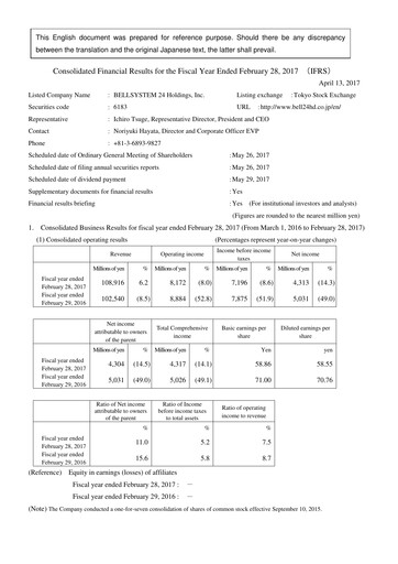 Thumbnail BellSystem24 Financial Statement fy2017