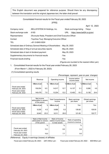 Thumbnail BellSystem24 Financial Statement fy2023