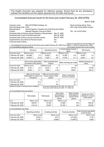 Thumbnail BellSystem24 Financial Statement fy2026