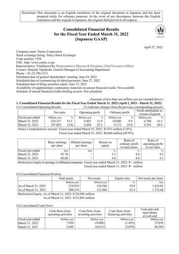 Thumbnail Yurtec Corporation Financial Statement fy2022