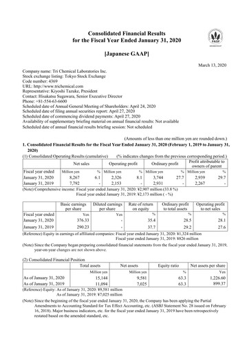 Thumbnail Tri Chemical Laboratories Financial Statement fy2020