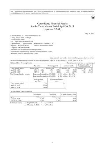 Thumbnail Tri Chemical Laboratories Quarterly Report 2025-q1