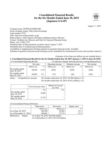 Vorschaubild Fujita Kanko Halbjahresbericht 2015-h1