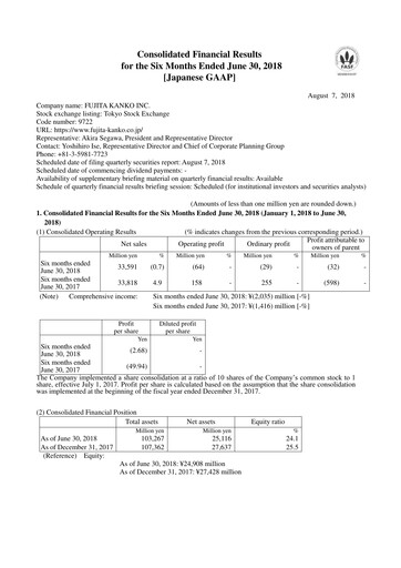 Vorschaubild Fujita Kanko Halbjahresbericht 2018-h1
