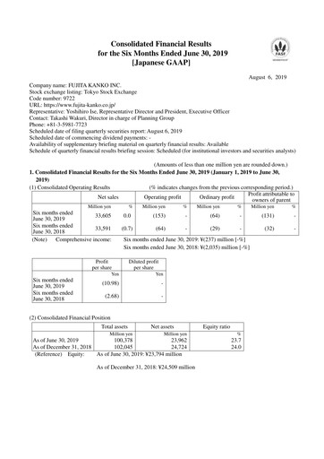 Vorschaubild Fujita Kanko Halbjahresbericht 2019-h1