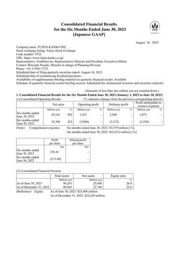 Vorschaubild Fujita Kanko Halbjahresbericht 2023-h1