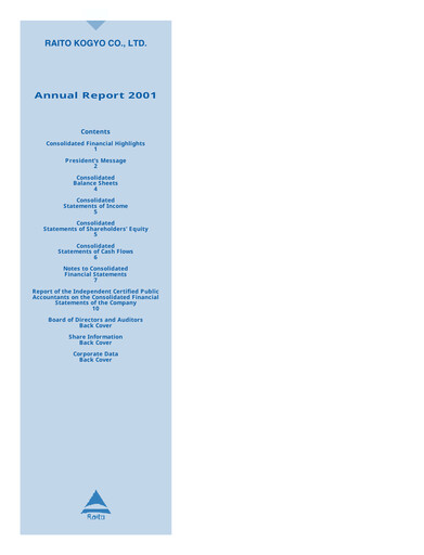 Thumbnail Raito Kogyo Annual Report 2001