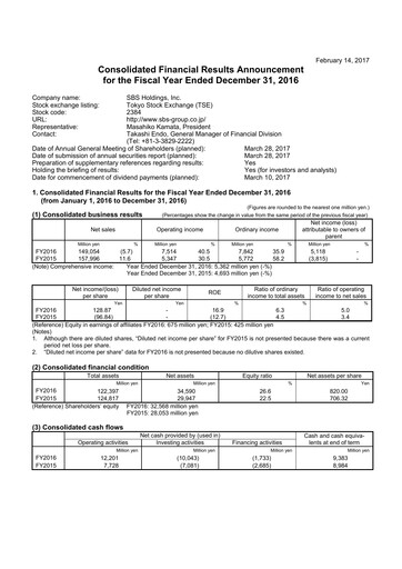 Thumbnail SBS Holdings Financial Statement 2016