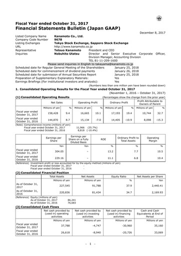 Thumbnail Kanamoto Financial Statement fy2017