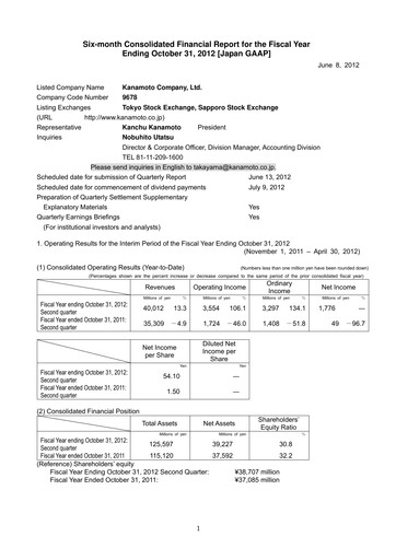 Vorschaubild Kanamoto Quartalsbericht 2012-q2