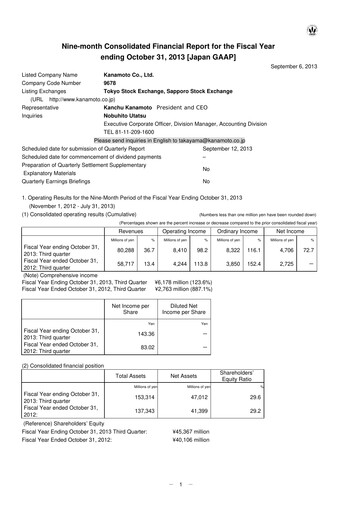 Vorschaubild Kanamoto Quartalsbericht 2013-q3