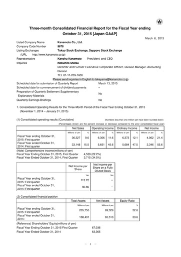Vorschaubild Kanamoto Quartalsbericht 2015-q1