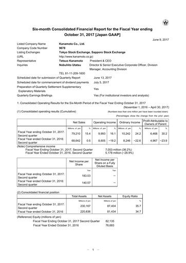 Vorschaubild Kanamoto Quartalsbericht 2017-q2