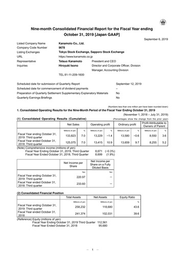 Vorschaubild Kanamoto Quartalsbericht 2019-q3