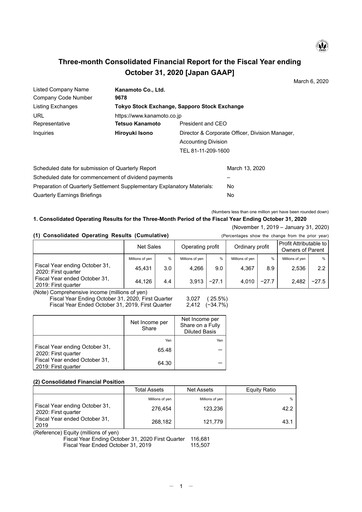 Vorschaubild Kanamoto Quartalsbericht 2020-q1
