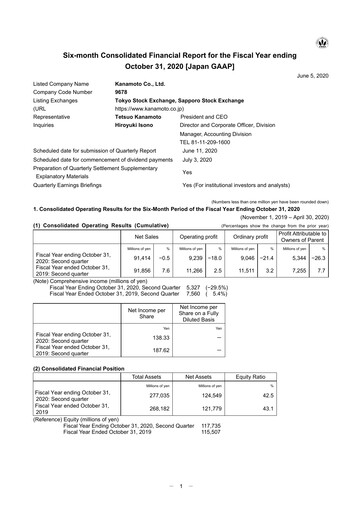 Vorschaubild Kanamoto Quartalsbericht 2020-q2