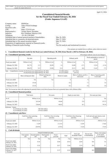 Thumbnail IDOM Inc. Financial Report 2026