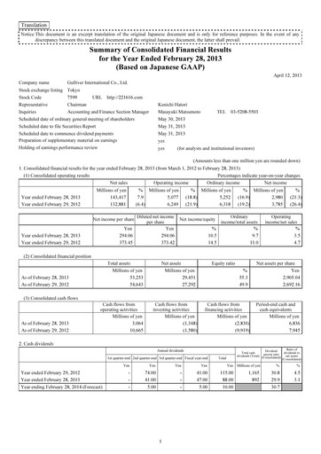 Thumbnail IDOM Inc. Financial Statement fy2013