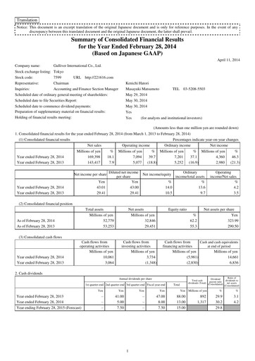 Thumbnail IDOM Inc. Financial Statement fy2014