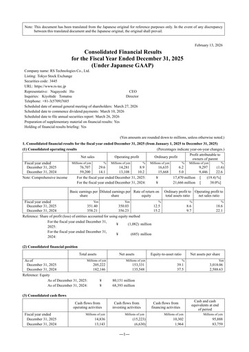Thumbnail RS Technologies Financial Statement 2025