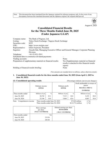 Thumbnail The Bank of Nagoya Quarterly Report 2026-q1